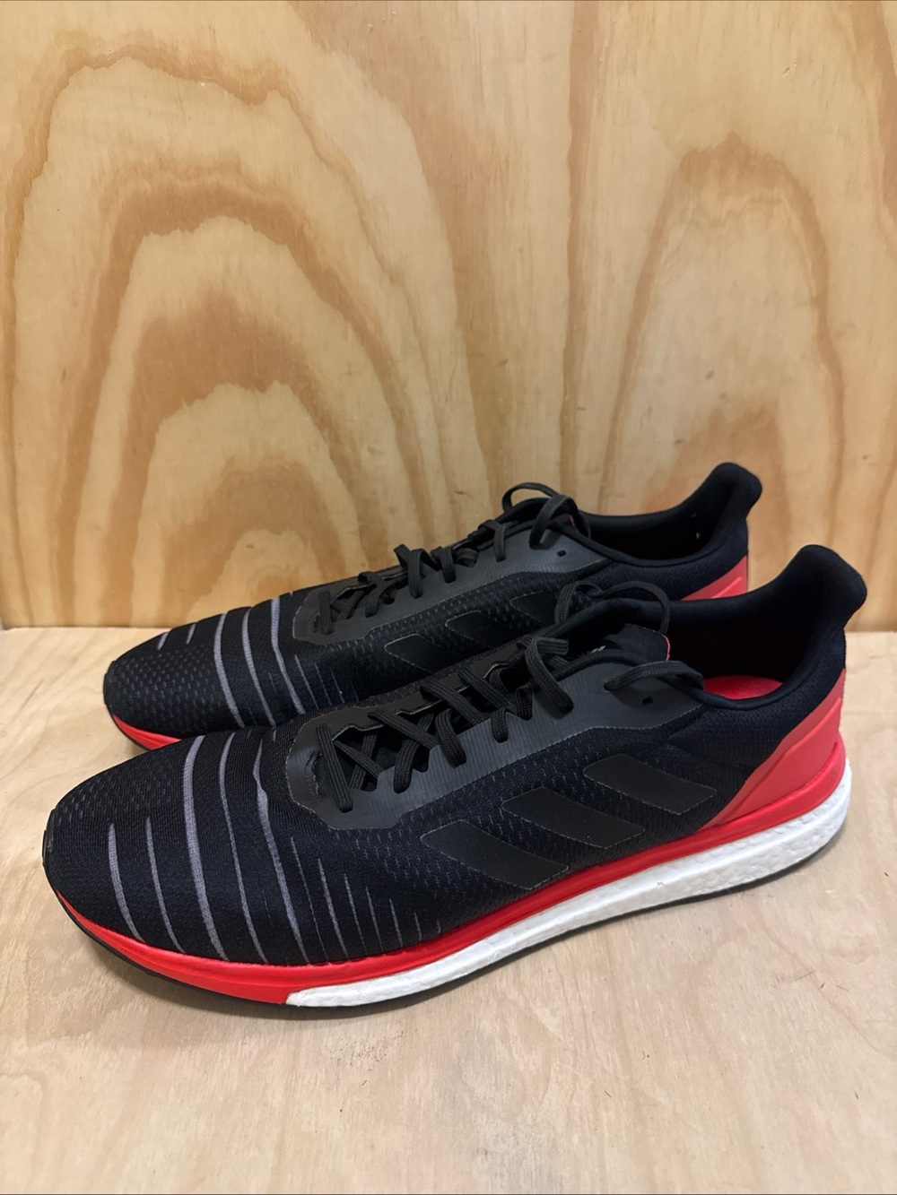 Adidas Mens Boost Solar Drive M Running Sneakers AC8134 - Black Red - Sz 14